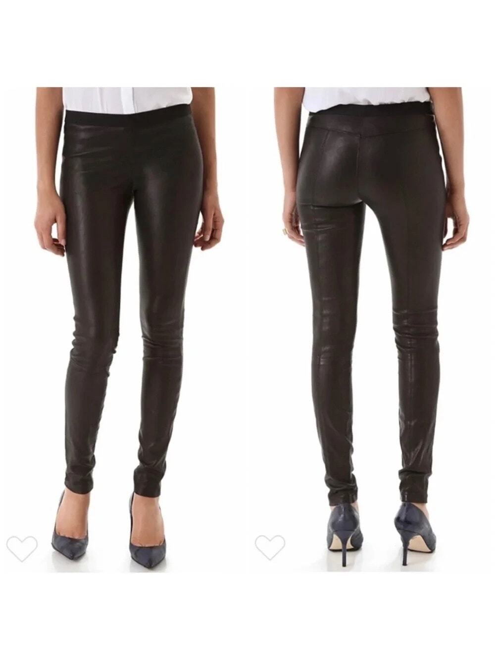 Joseph Dark Leather Trousers